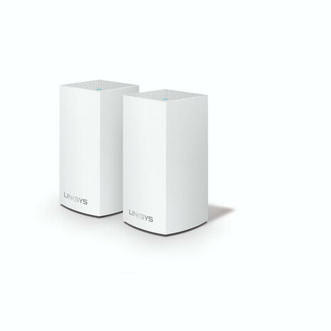 Mesh router voor woning met dual band technologie 2 pack voor betere Wi Fi dekking en gigabit poorten wit kunststof staand ontwerp