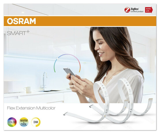 Uitbreiding led strip voor binnen met dimbaar kleurenlicht en ZigBee integratie