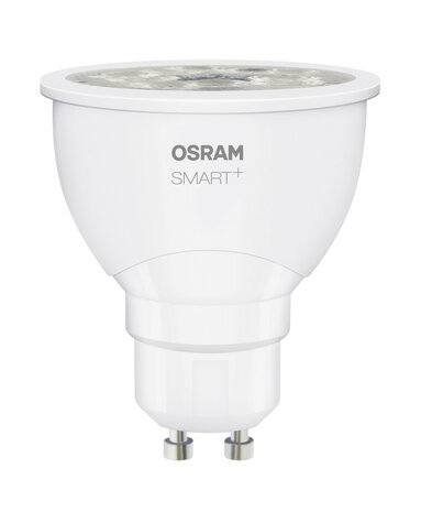 Led spot voor slimme verlichting met app bediening en kleuren dimbaar systeem ZigBee wit kunststof GU10 binnengebruik