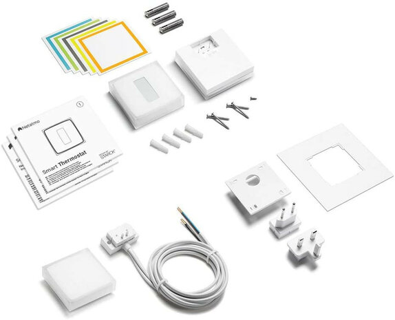 Slimme thermostaat voor verwarming met relais bediening en draadloze installatie wit plastic