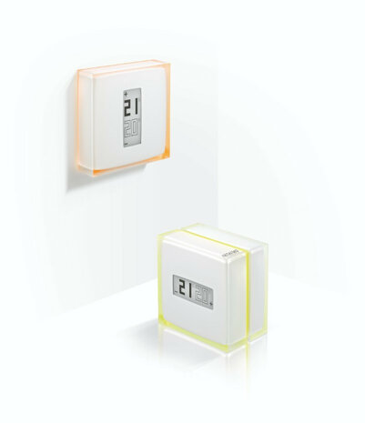 Slimme thermostaat voor verwarming met relais bediening en draadloze installatie wit plastic