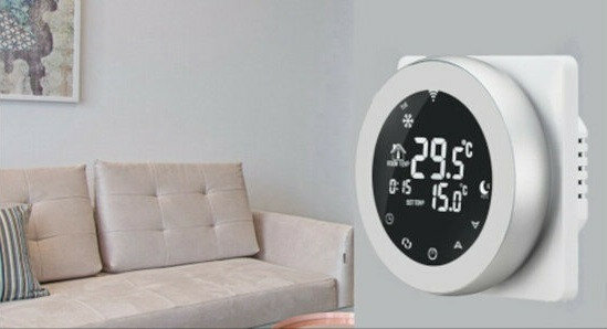 Inbouw thermostaat voor centrale verwarming met touchscreen bediening en wifi app bediening