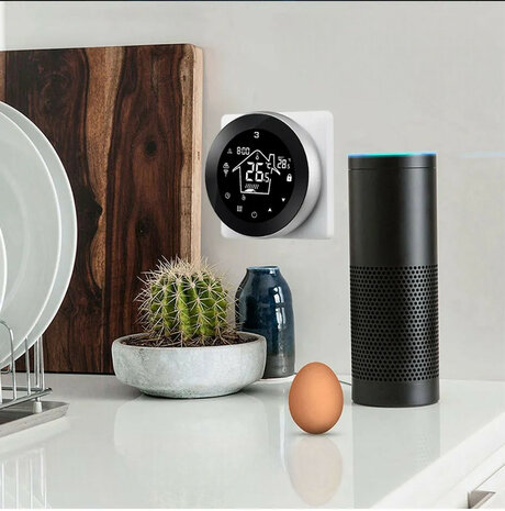 Inbouw thermostaat voor elektrische vloerverwarming met touchscreen en wifi bediening