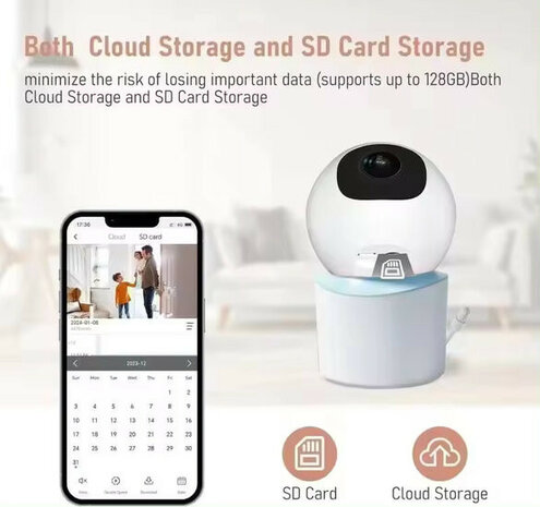 Camera voor babyzorg met cry detection nachtzicht pan tilt en lullaby playback