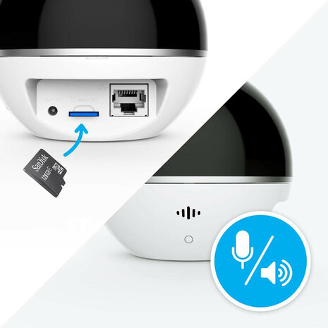 Smart camera voor huis en kantoor met privacy modus en tweeweg audio van Ezviz C6T
