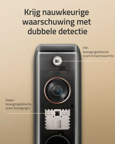Deurbel voor gebruik met Eufy Homebase 2 of 3 met dual camera en 2K HDR beeldkwaliteit