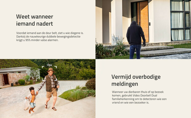 Deurbel voor gebruik met Eufy Homebase 2 of 3 met dual camera en 2K HDR beeldkwaliteit