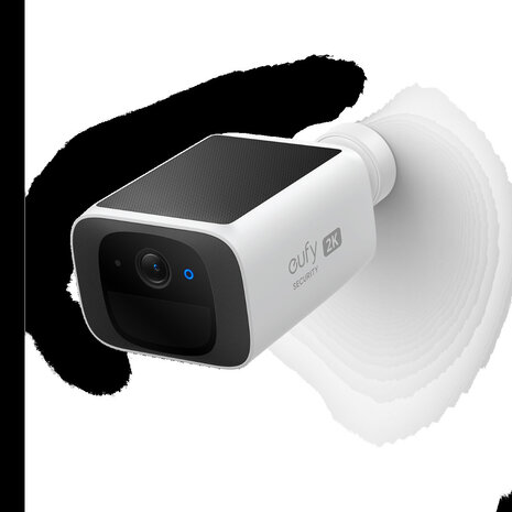 Buitencamera voor bewaking met 2K beeld en ingebouwd zonnepaneel wit IP67 waterdicht