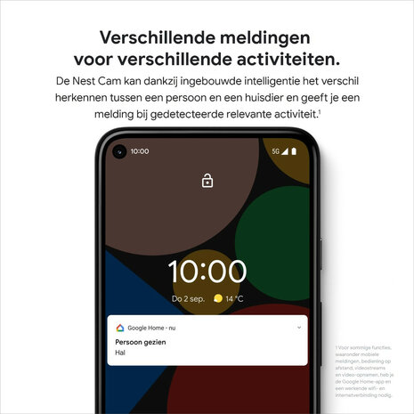 Camera voor binnen met netvoeding en onderscheid tussen mensen dieren en voertuigen