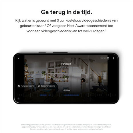 Camera voor binnen met netvoeding en onderscheid tussen mensen dieren en voertuigen