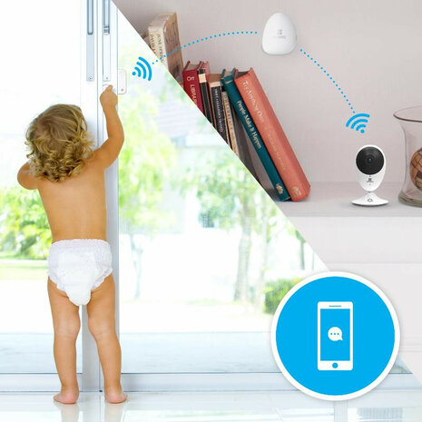 Beveiligingscamera voor binnen met 180 graden kijkhoek en tweeweg audio van Ezviz