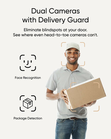 Deurbel voor voordeur met dual camera chime lokaal geheugen nachtzicht batterij of bedrading IP65 stof en waterdicht