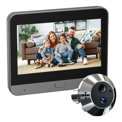 Digitale deurspion voor deuren 35 tot 150 millimeter met 3MP camera nachtzicht en WiFi verbinding