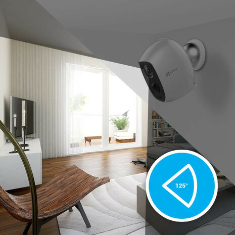 Beveiligingscamera voor binnen en buiten met full HD en oplaadbare batterij 3 stuks inclusief hub