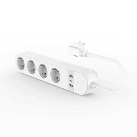 WiFi stekkerdoos voor thuis en kantoor met 4 EU stopcontacten en 2 USB A plus 1 USB C poort