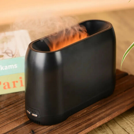 Smart WiFi luchtbevochtiger voor thuis met realistisch vlameffect en Bluetooth speakerfunctie