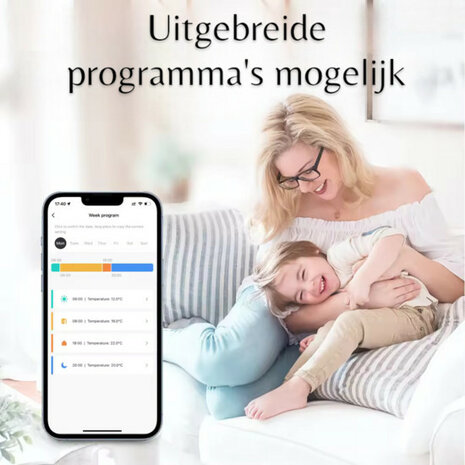 Slimme radiatorknop voor verticale radiatorkranen met Zigbee 3.0 en app bediening
