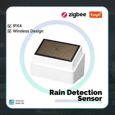 Smart Regensensor voor automatische raamsturing en zonneschermregeling met Zigbee 3.0 en IPX4 waterdicht