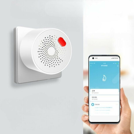 Gasmelder voor LPG en aardgas met 230V netstroom en real-time meldingen via app