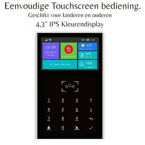 Alarmsysteem voor woning en kantoor met 4G doormelding helder display deur sensor PIR sensor sirene tags afstandsbedieningen