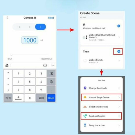 Energie monitor voor zonnepanelen met 1 klem geschikt voor 80A en app bediening via Tuya en Smartlife