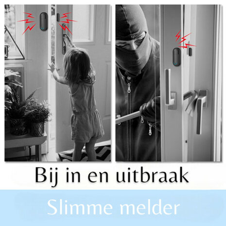Deur en raam sensor voor beveiliging met directe meldingen via app
