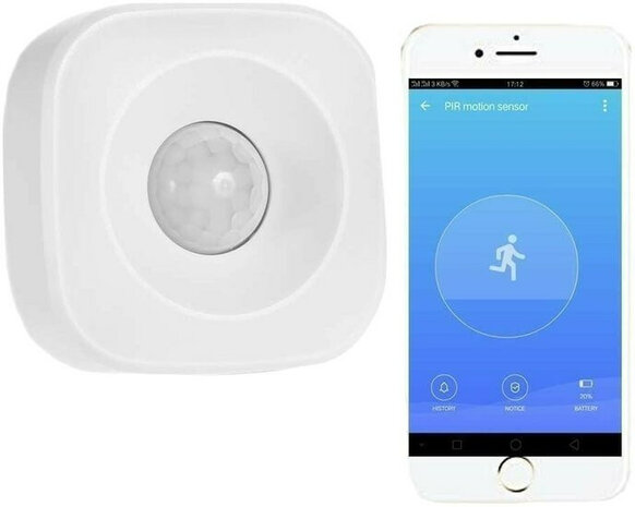 Bewegingssensor voor smart home systeem met dual connectiviteit en detectieafstand tot 5 meter