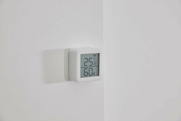 Thermometer en Hygrometer voor gordijnbediening met Bluetooth en magnetische bevestiging binnengebruik