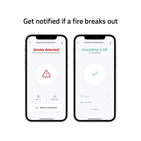 Rookmelder voor huisbeveiliging met wifi app melding en lange batterijduur
