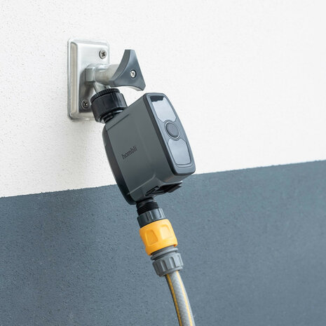 Watercontroller voor tuinbesproeiing met bluetooth bediening en waterverbruik meten