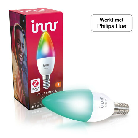 Kleur lamp voor binnenverlichting met kleine fitting E14 geschikt voor smart systemen dimbaar 470 lumen