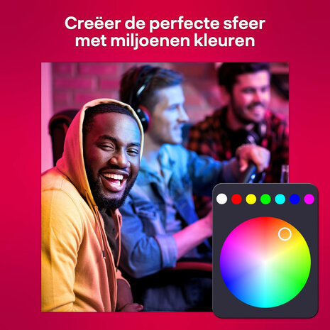 Kleur lamp voor binnenverlichting met kleine fitting E14 geschikt voor smart systemen dimbaar 470 lumen