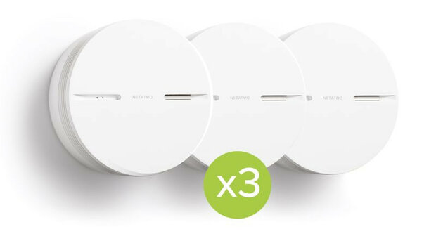 Slimme rookmelder voor woning met wifi verbinding lange batterijduur en sirene set van drie stuks