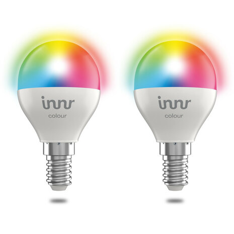 Kleur lamp voor kleine armaturen met E14 fitting bolvormig Zigbee 3 compatibel Philips Hue set van 2