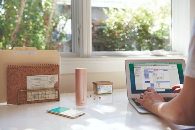 Sensor voor binnenklimaat binnengebruik met WiFi app bediening meet CO2 temperatuur vochtigheid geluid