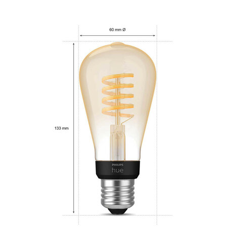 Filament Edison lamp voor slimme verlichting met Bluetooth Zigbee verstelbare lichtkleur E27 fitting