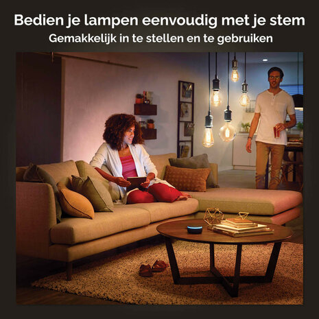 Filament Edison lamp voor sfeerverlichting met Zigbee Bluetooth E27 fitting instelbaar lichtkleur