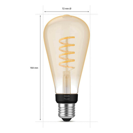 Filament Edison lamp voor sfeerverlichting met Zigbee Bluetooth E27 fitting instelbaar lichtkleur