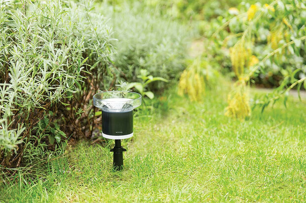 Regenmeter voor tuin met automatische regenmeting in millimeter per uur en app integratie