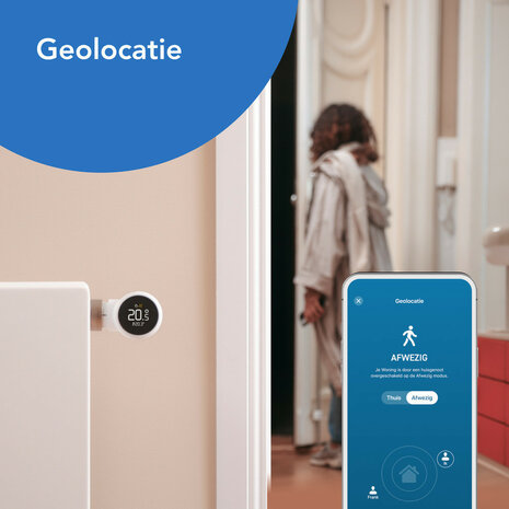 Slimme radiatorknop voor verwarming met draadloze bediening en temperatuurregeling compatible met Tado app en spraakassistenten