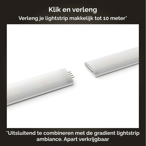 Extensie ledstrip voor Philips Hue Gradient systeem met meerdere kleuren en 1 meter lengte