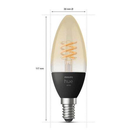 Filament lamp voor slimme verlichting met E14 fitting warm wit licht Bluetooth en Zigbee