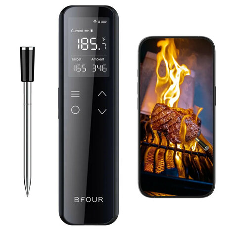 Thermometer voor barbecue met Wifi bereik en LCD display