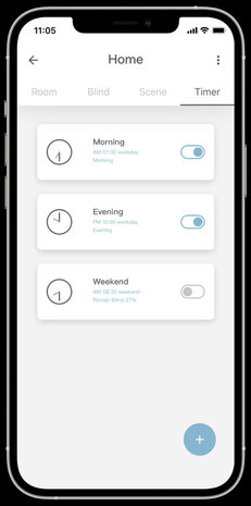 Bridge voor bediening gordijnen met schakelen op tijd en zonfunctie