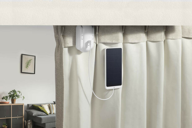 Slimme roedegordijn motor voor automatische bediening met app en spraakbesturing geschikt voor roedegordijnen met lichtsensor en Bluetooth