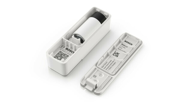 Deur raam sensor voor smart home systeem met trilling detectie en ge&iuml;ntegreerde knop