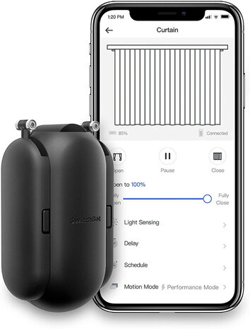 Gordijnmotor voor U rail gordijnen met automatische bediening via app en spraakbesturing