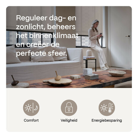 Rolgordijnmotor voor retrofit montage met Bluetooth bediening en app integratie