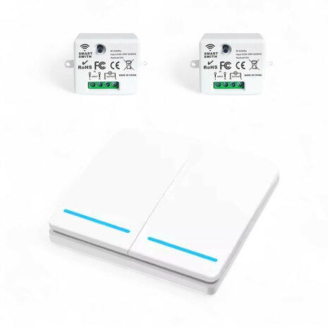 Draadloze schakelaar voor verlichting en apparaten met RF 433 MHz en 10A ontvanger