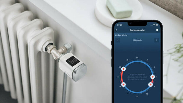 Radiatorknop voor zoneverwarming met Zigbee communicatie en M30 schroefdraad